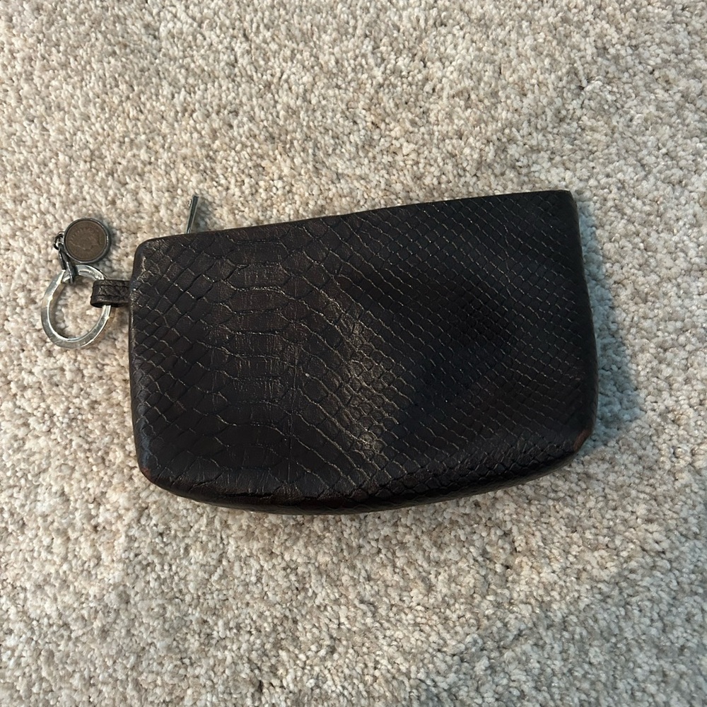 Brown Textured Clutch